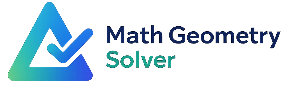 Math Geometry Solver logo — gradient triangle checkmark icon with wordmark